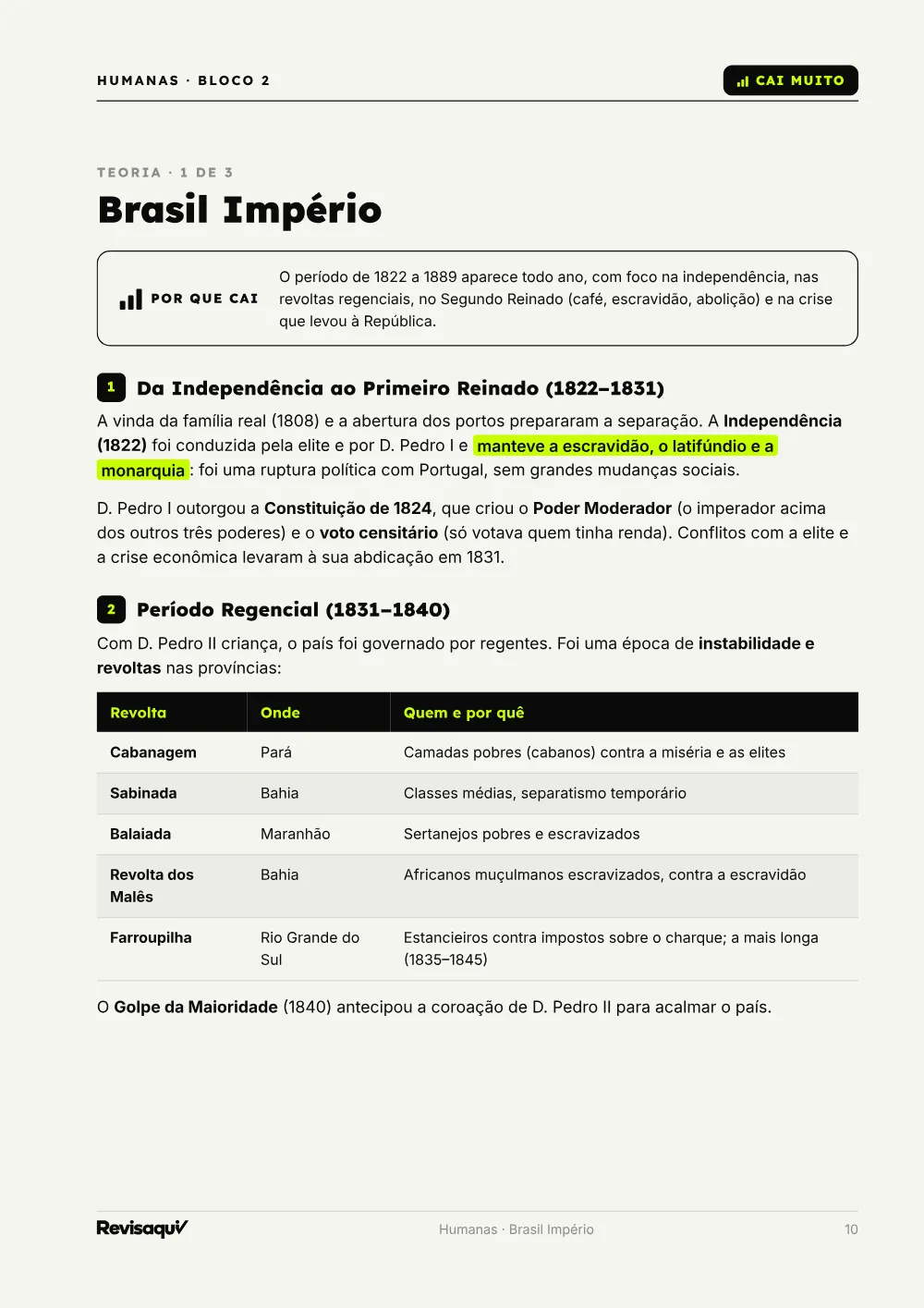 Humanas: página de teoria