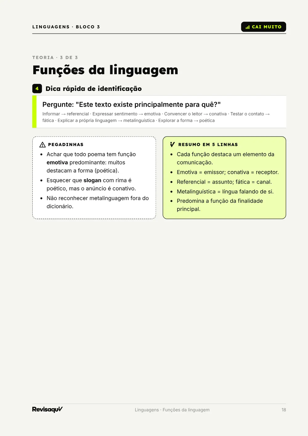 Linguagens: página de pegadinhas